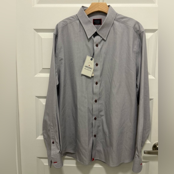 UNTUCKit Men's Light Gray Button Up Shirt XL Slim NWT - Picture 1 of 9